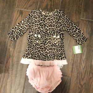 Kate Spade 9m Leopard Top and Bloomers